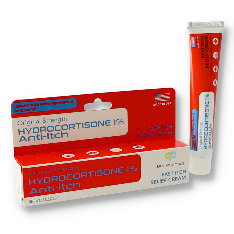 DRS PHARMACY ANTI-ITCH 1% HYDROCORTISONE CREAM MADE IN USA