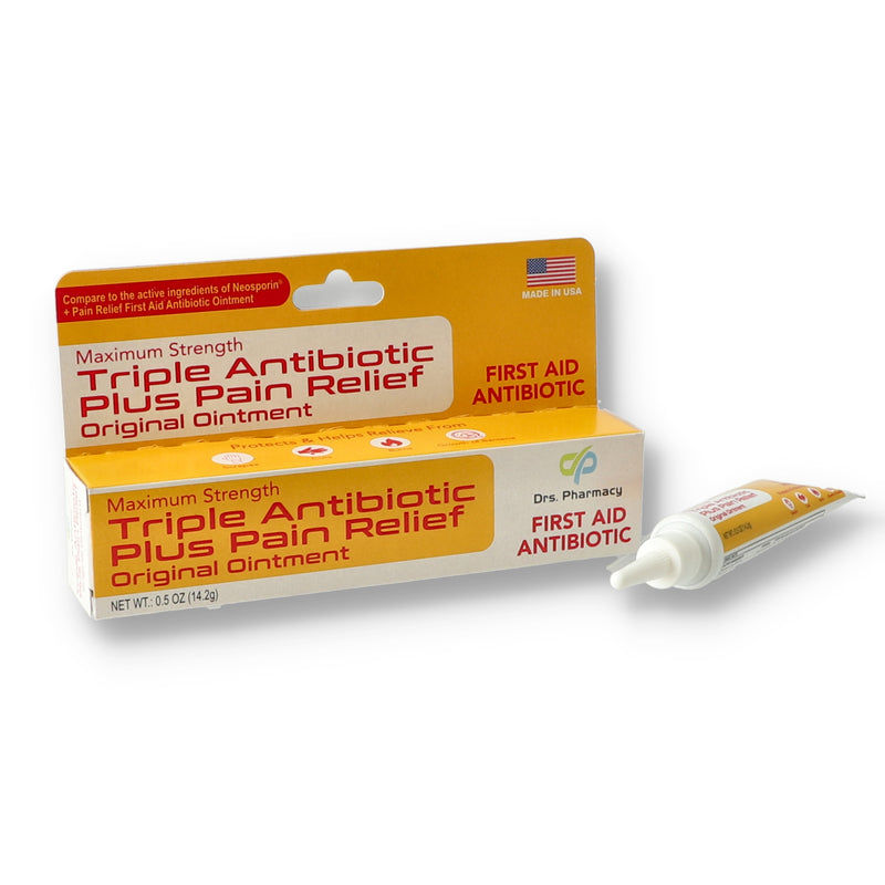 DRS PHARMACY TRIPLE ANTIBIOTIC + PAIN RELIEF MADE IN USA
