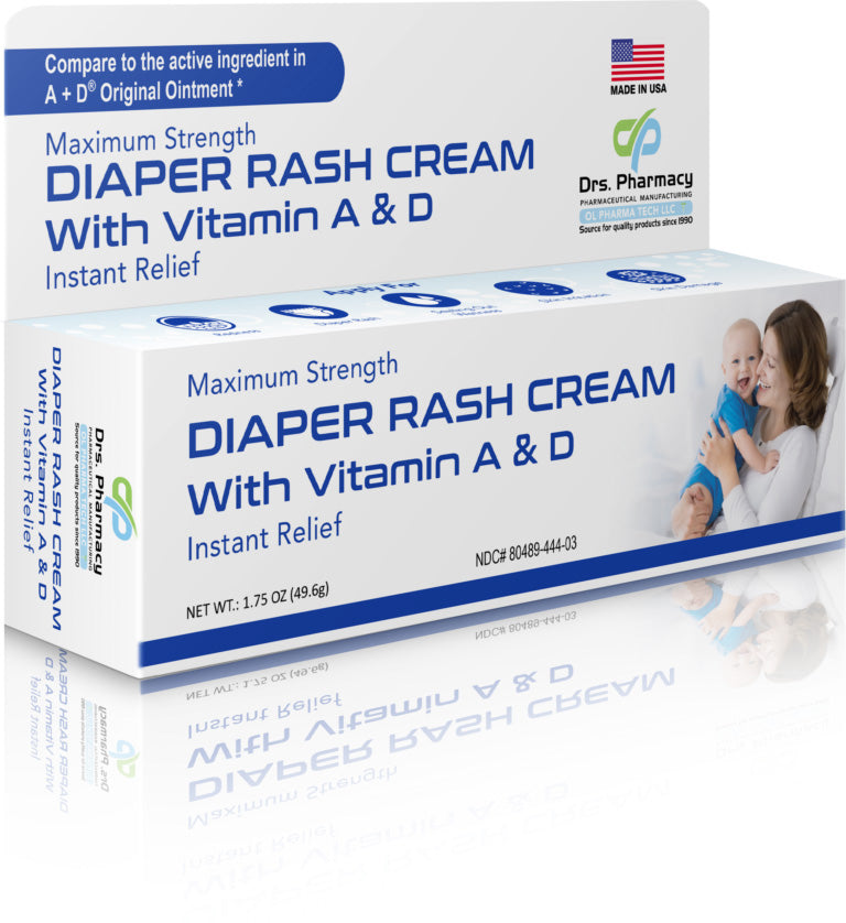 DRS PHARMACY DIAPER RASH CREAM w/VITAMINS A&D MADE IN USA