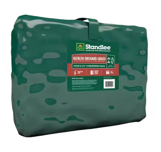 STANDLEE 50LB PREMIUM ALFALFA-ORCHARD COMPRESSED HAY BALE