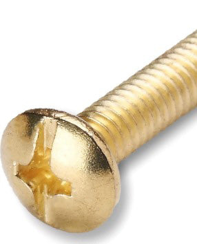 HOUSE-MATES 6PC DRAWER HANDLE SCREWS #8-32x2'' BRASS PLATED