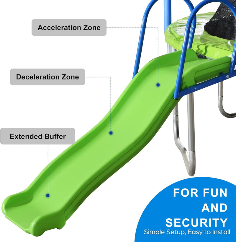 14' 4-in-1 TRAMPOLINE w/SWING & SLIDE