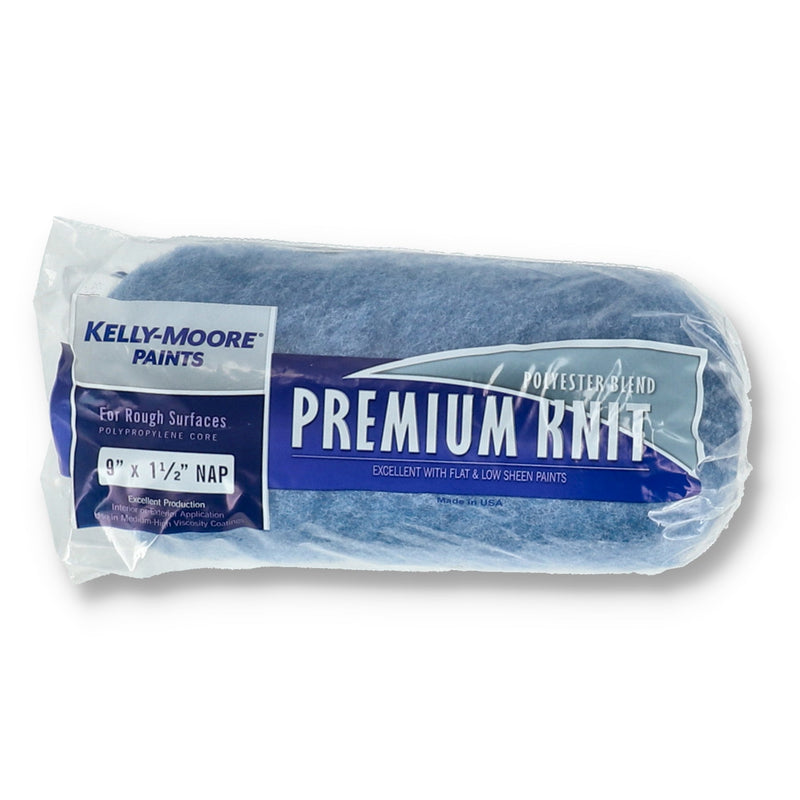 KELLY MOORE 9'' PAINT ROLLER COVER 1-1/2'' NAP PREMIUM KNIT POLYESTER BLEND