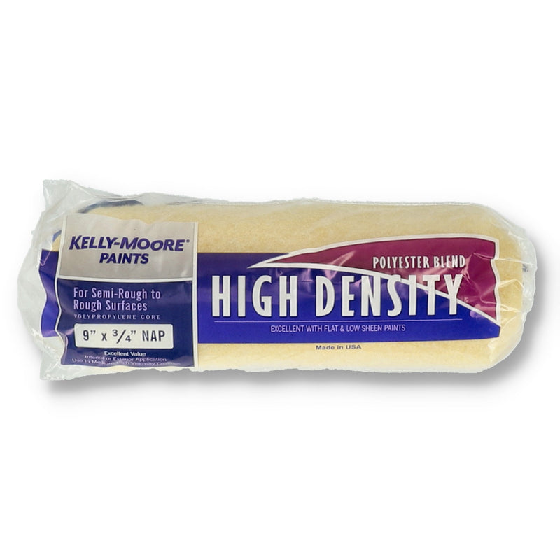 KELLY MOORE 9'' HIGH DENSITY ROLLER COVER 3/4'' NAP POLYSTER BLEND