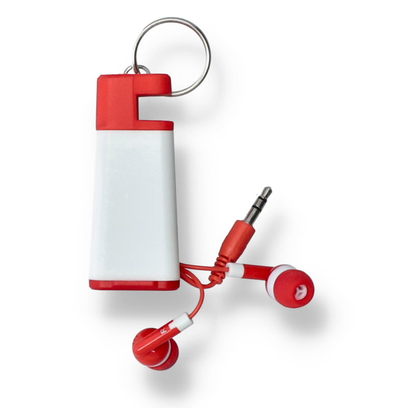 KEYCHAIN PHONE AMPLIFIER w/WIRED EARBUDS