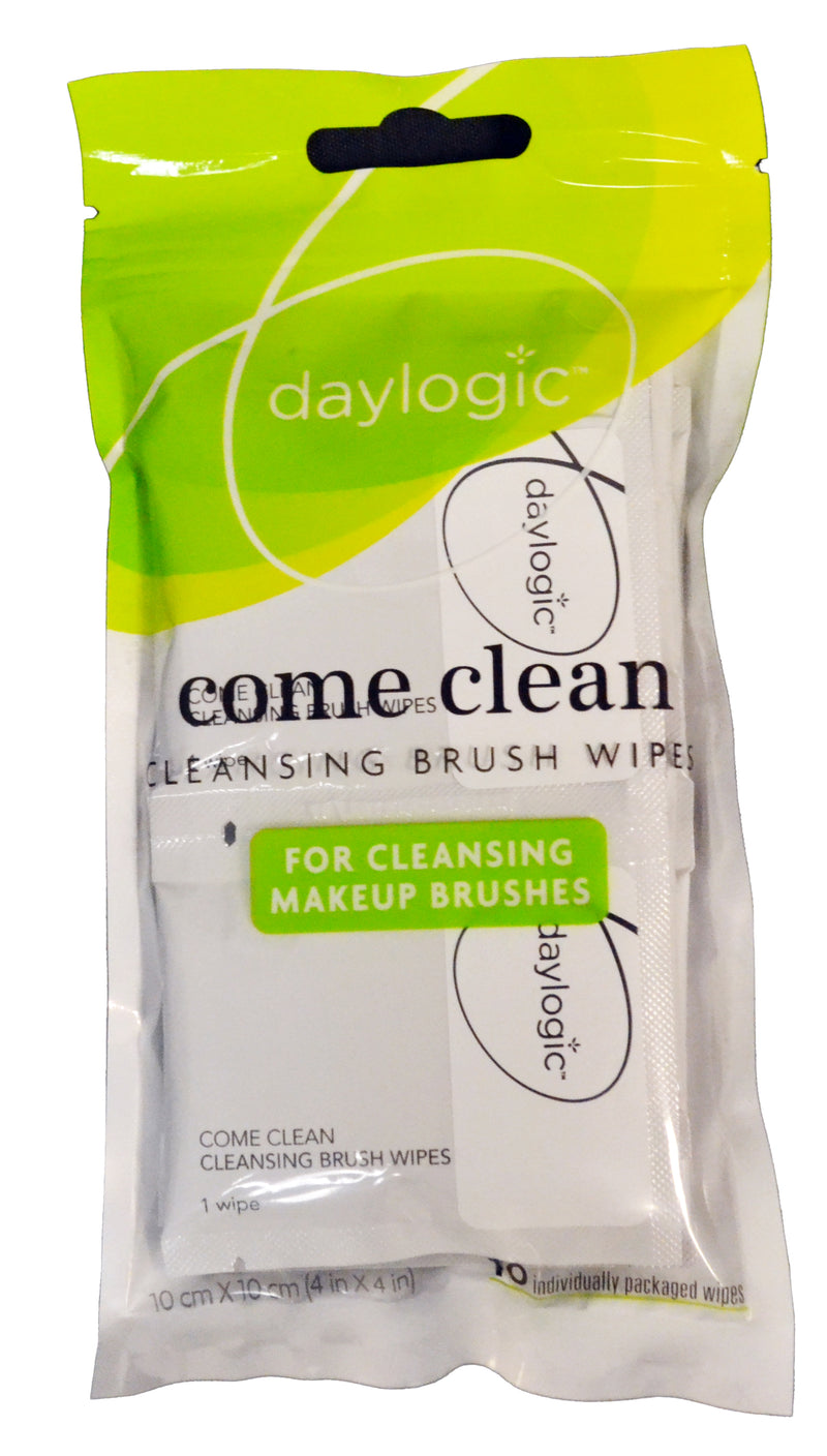 10pk COME CLEAN CLEANSING BRUSH WIPES IN FOIL BAG