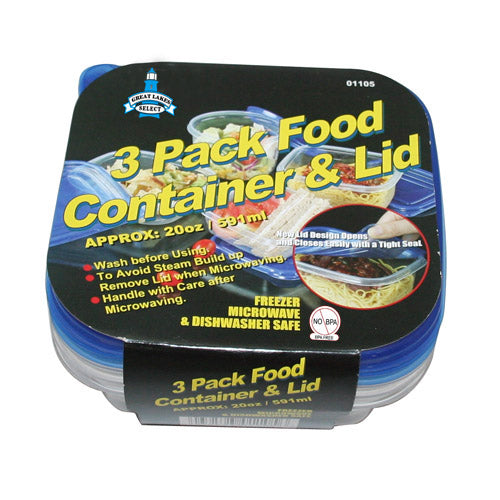 3pc FOOD CONTAINERS SQUARE
