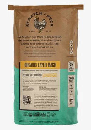 SCRATCH & PECK FEEDS 40LB ORGANIC CHICKEN & DUCK LAYER MASH 18% PROTIEN