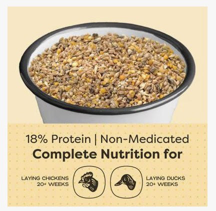 SCRATCH & PECK FEEDS 40LB ORGANIC CHICKEN & DUCK LAYER MASH 18% PROTIEN