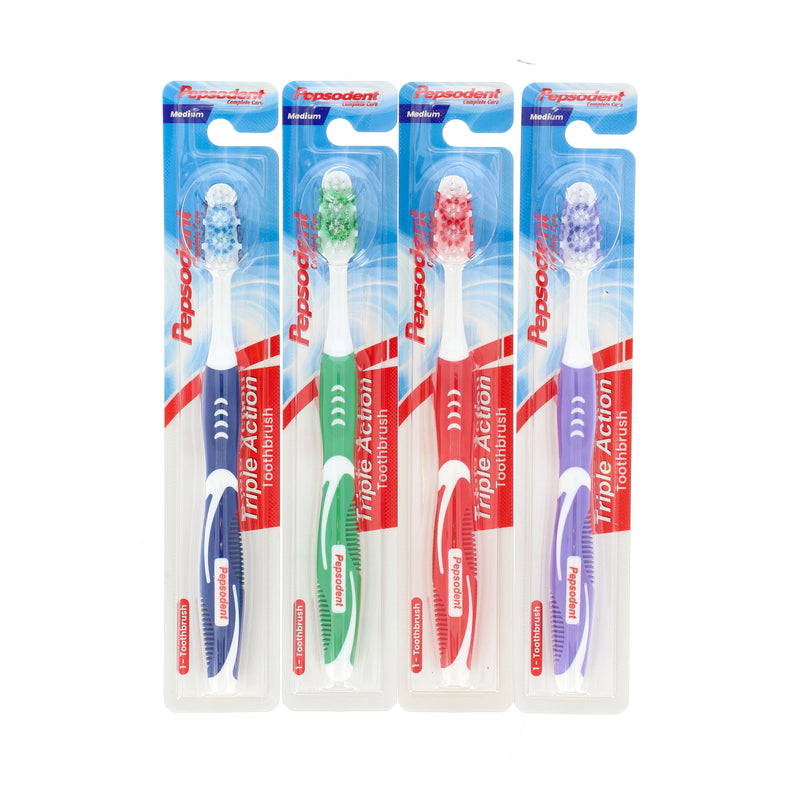 PEPSODENT TRIPLE ACTION TOOTHBRUSH MEDIUM