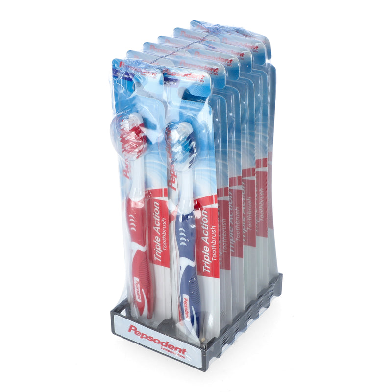 PEPSODENT TRIPLE ACTION TOOTHBRUSH MEDIUM