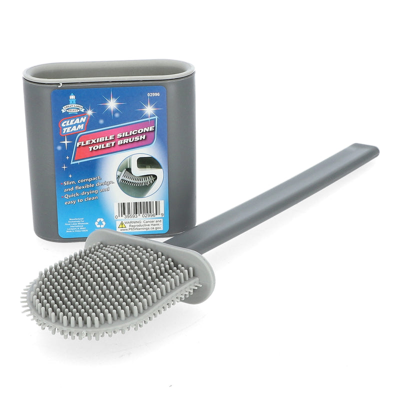 GLS CLEAN TEAM FLEXIBLE SILICONE TOILET BRUSH & STAND