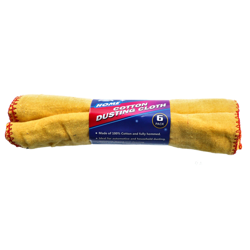 6PK YELLOW DUSTING CLOTH 25x40CM