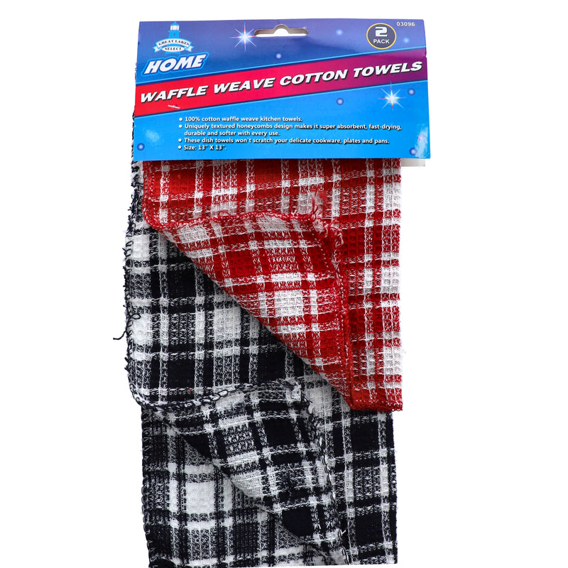 2PK WAFFLE WEAVE DISH CLOTH 13x13''