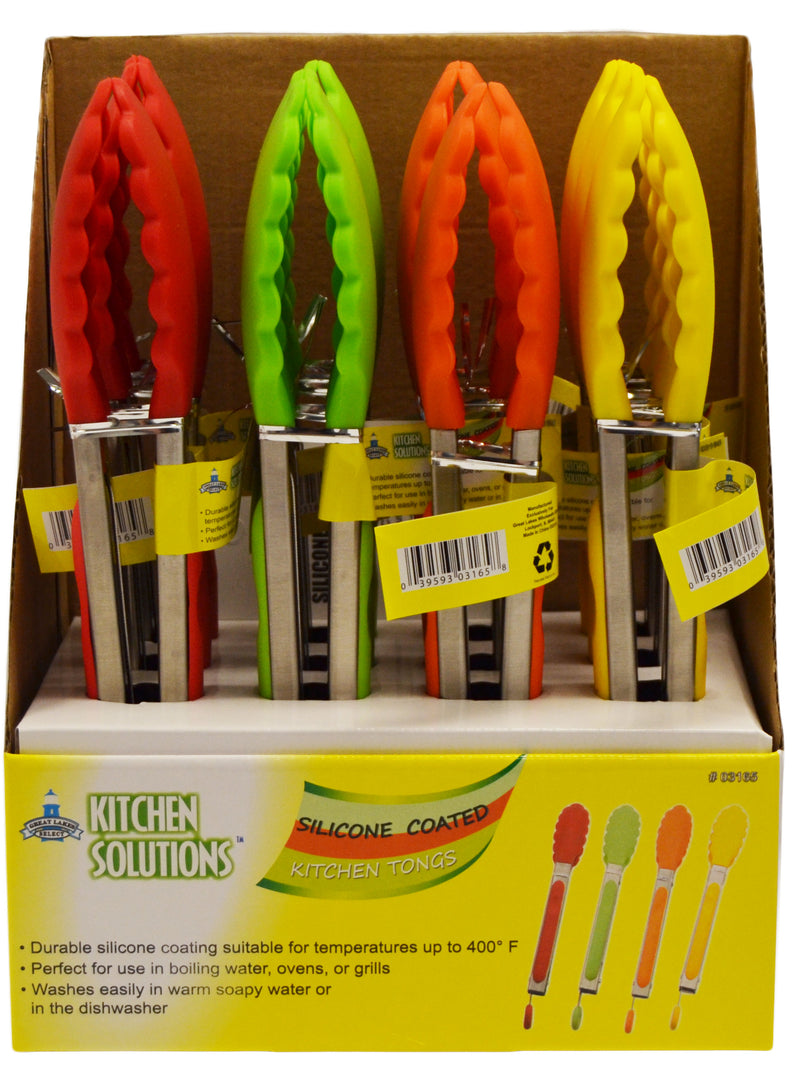 SILICONE COATED KITCHEN TONGS