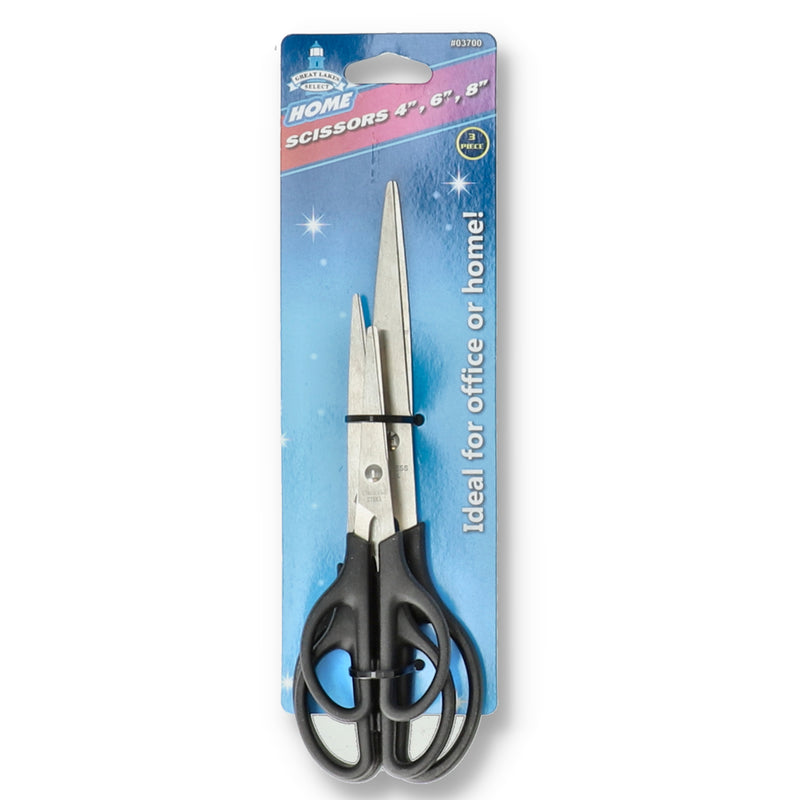 3pk OFFICE SCISSORS 4, 6 & 8''