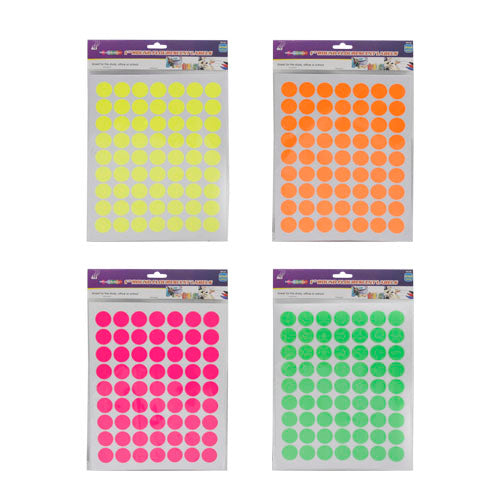 252pc 1'' ROUND FLOURESCENT LABEL