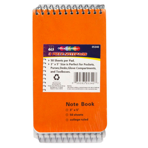 3pc 50 SHEET NOTEPADS 3''x5''