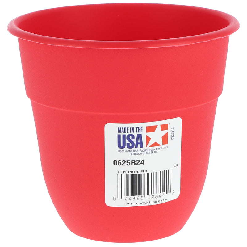 6'' RESIN FLOWER PLANTER RED