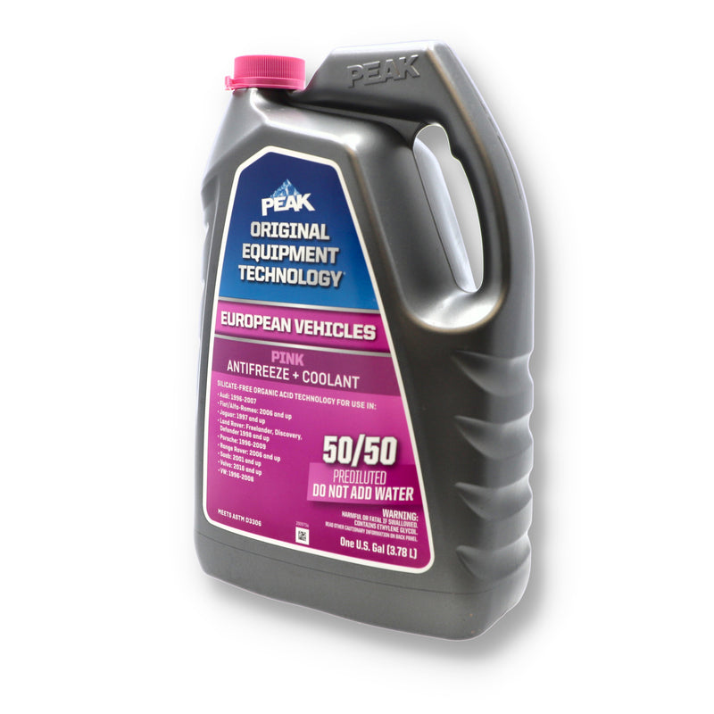 PEAK 1 GALLON 50/50 ANTI-FREEZE PINK EUROPEAN VEHICLES
