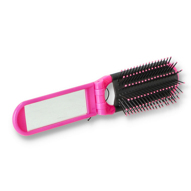 FOLDING HAIR BRUSH & MIRROR