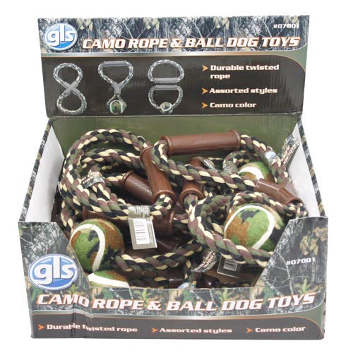 CAMO ROPE & BALL DOG TOYS