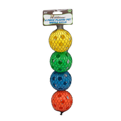 4pc PLASTIC PET WIFFLE BALLS