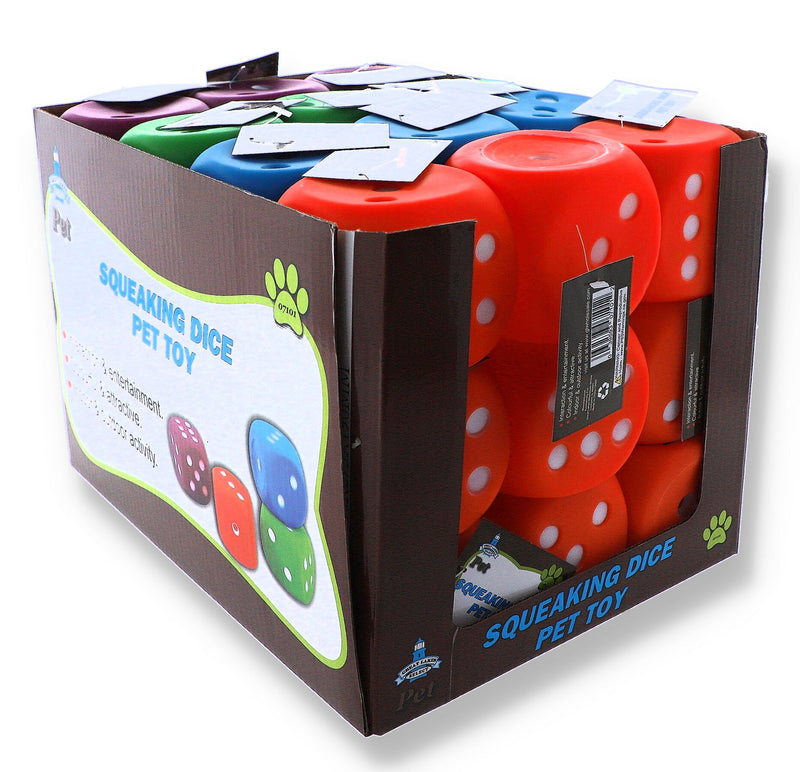 SQUEAKING DICE PET TOY