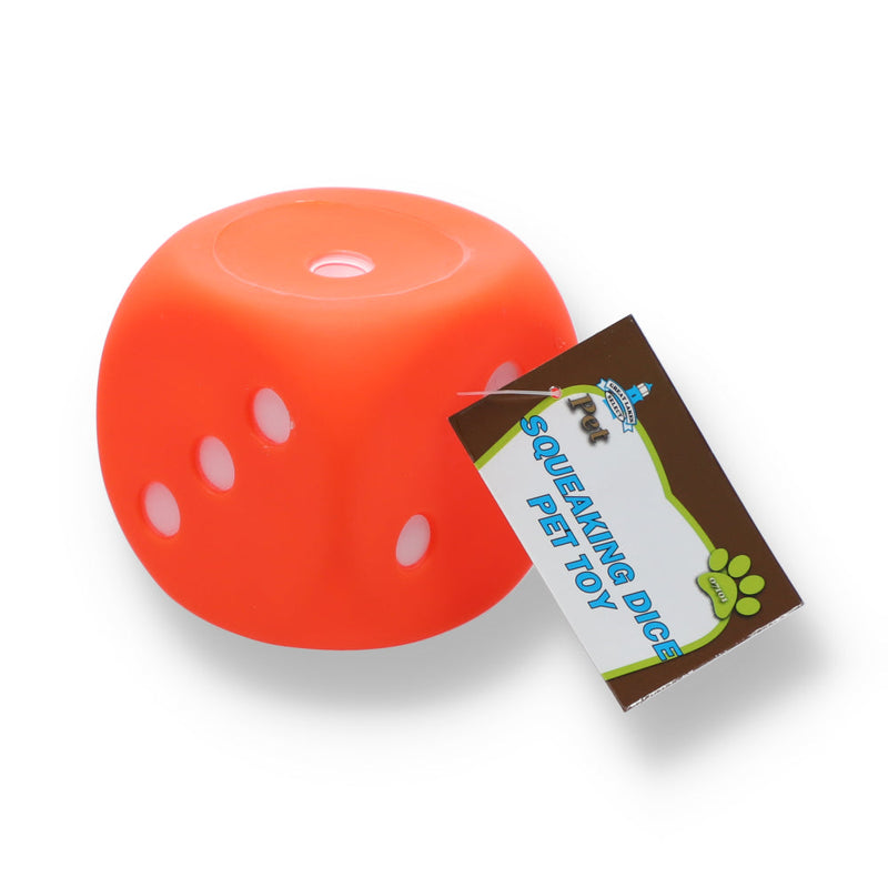SQUEAKING DICE PET TOY