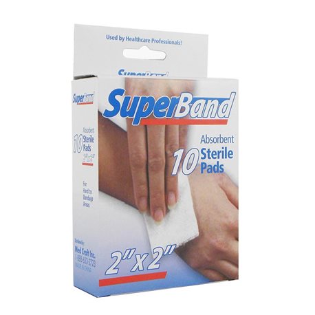 10ct SUPERBAND 2x2'' STERILE PADS