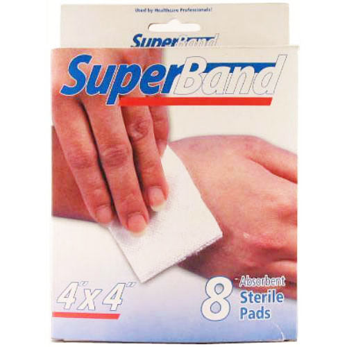8pk SUPERBAND STERILE PADS 3x3''