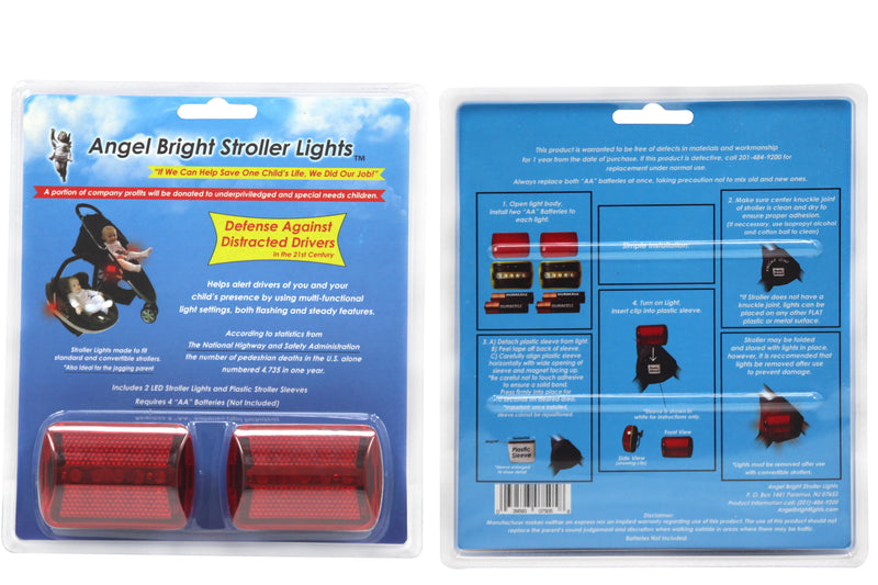 2pc STROLLER LIGHT LED WARN FLASHER WITH MAGNET