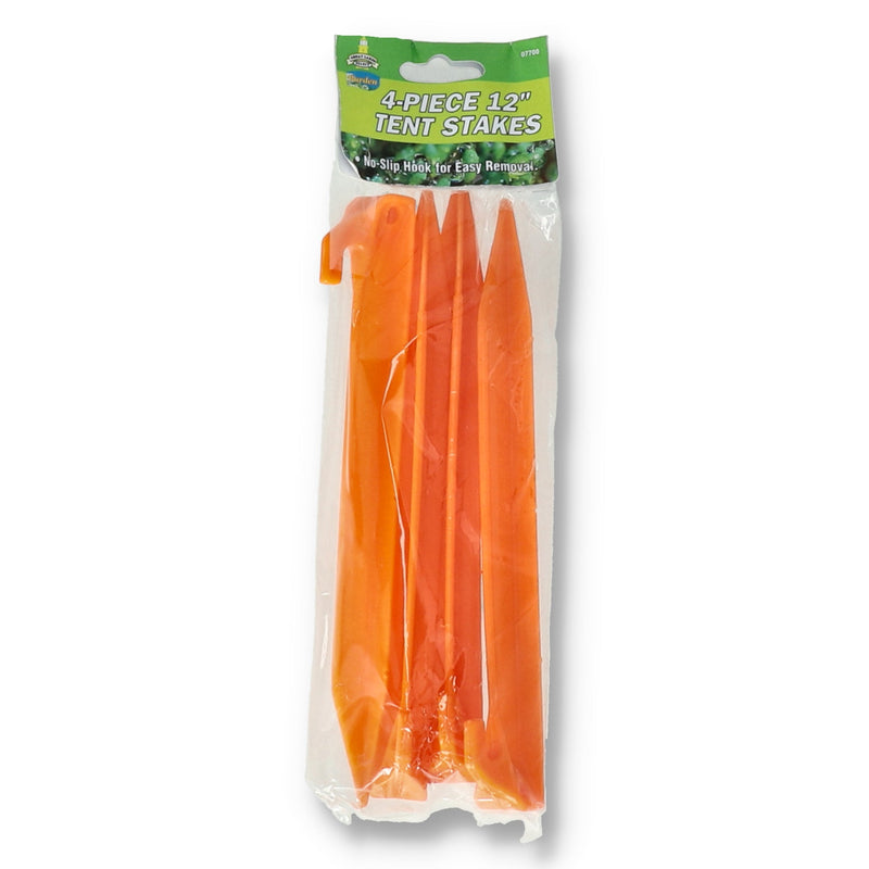 4pc 12'' PLASTIC TENT STAKE