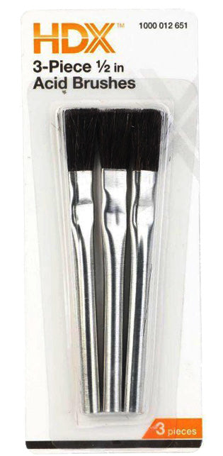 HDX 3PC 1/2'' ACID BRUSHES CARDED