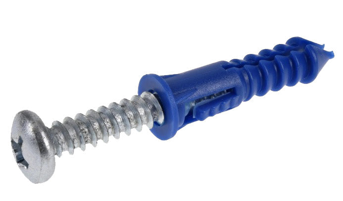 EVERBILT 10PK RIBBED PLASTIC ANCHORS WITH SCREWS #10-#12x1-1/4''