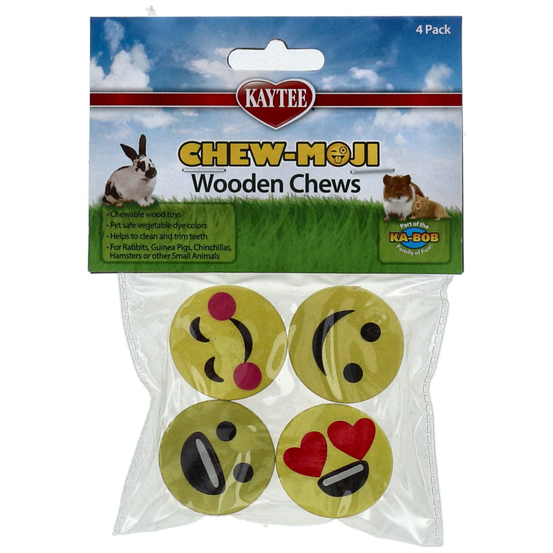 4PK CHEW-MOJI WOODEN CHEWS