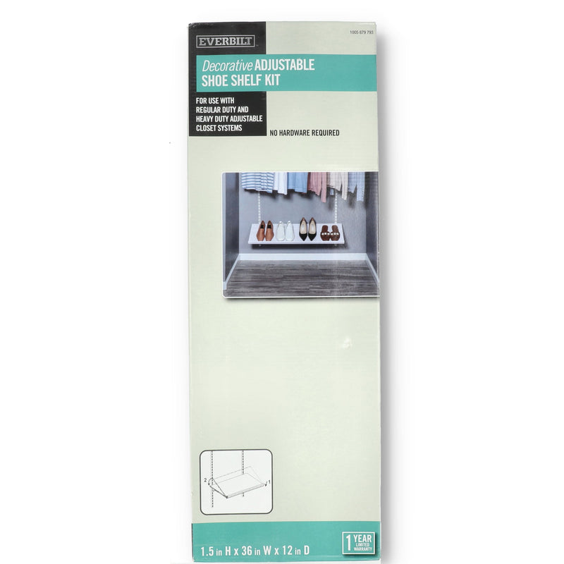 EVERBILT DECORATIVE ADJUSTABLE SHOE SHELF KIT 36x12''