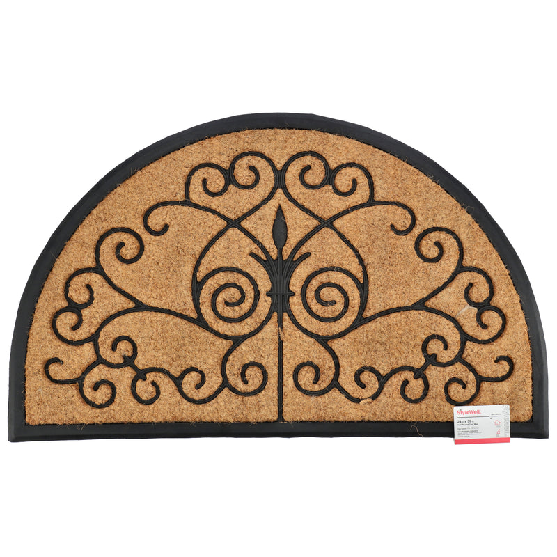 HALF ROUND COIR DOOR MAT 24x39''
