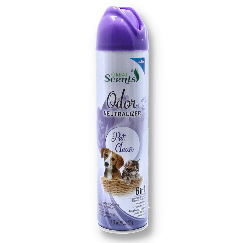 GREAT SCENTS 9OZ ODOR NEUTRALIZER PET CLEAN 6-in-1 SPRAY