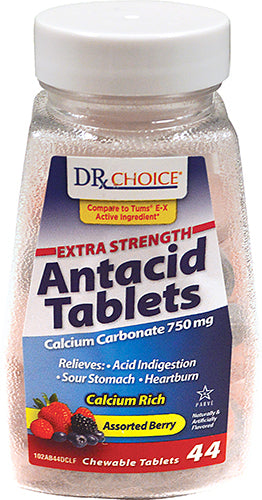 44ct DRx CHOICE ANTACID TABS EXTRA STRENGTH ASSORTED BERRY