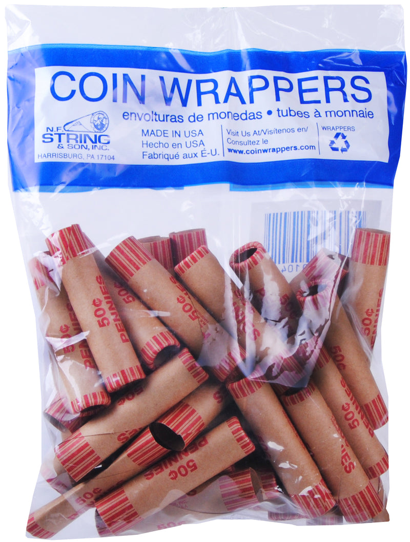 36ct PENNY COIN CRIMPED WRAPPERS IN BAG
