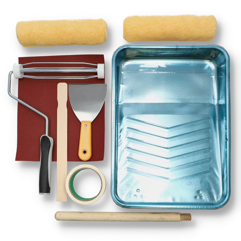 EVOLVE 10pc METAL TRAY PAINT KIT INCLUDES TRAY LINER FRAME ROLLER