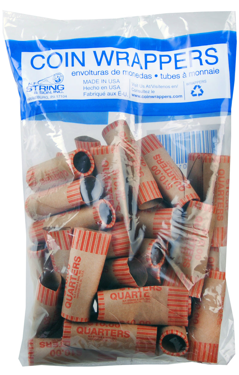 36ct QUARTER COIN CRIMPED WRAPPERS IN BAG