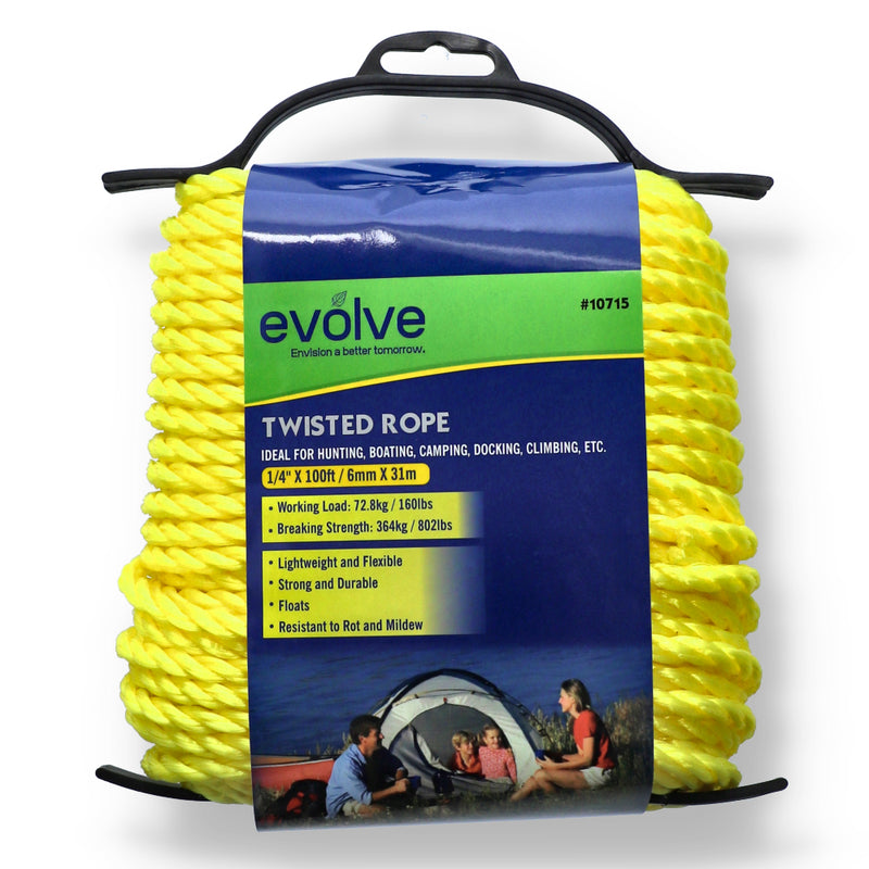EVOLVE TWISTED ROPE 1/4''x100' YELLOW