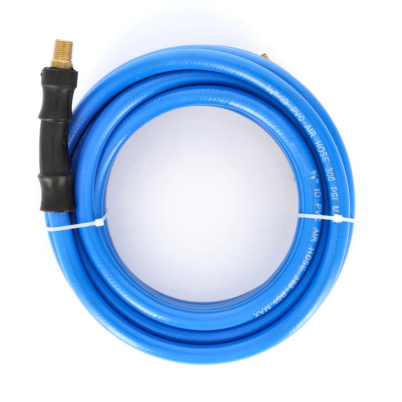IIT 25'x3/8'' PVC AIR HOSE w/1/4'' NPT FITTINGS & BEND RESTRICTORS