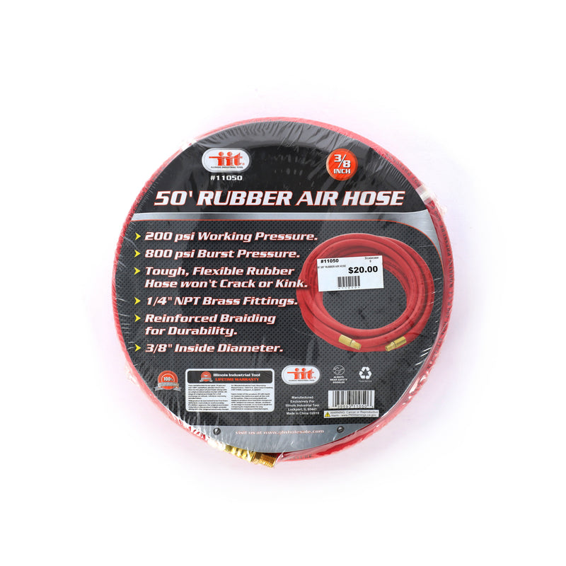 IIT 50' 3/8'' RUBBER AIR HOSE