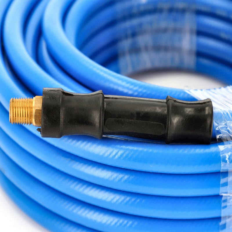 IIT 50x3/8'' PVC AIR HOSE w/1/4'' NPT FITTINGS & BEND RESTRICTORS