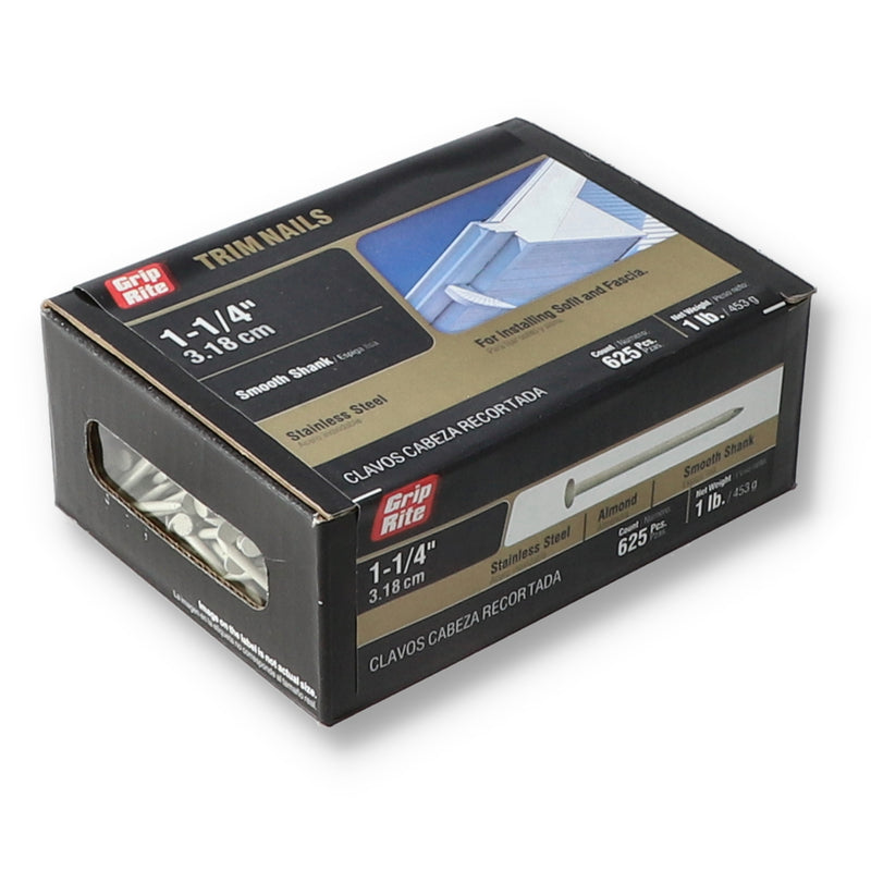 GRIP-RITE 1LB STAINLESS TRIM NAILS 1-1/4'' ALMOND COLOR