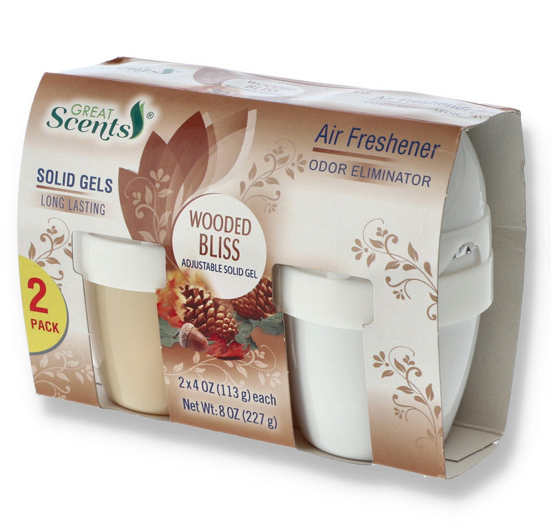 2PK SOLID GEL AIR FRESHENER WOODED BLISS