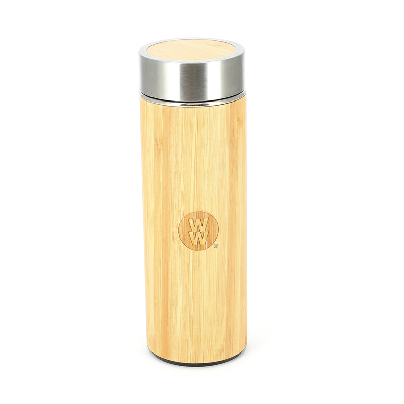WW 12oz BAMBOO & STAINLESS INSULATED WATER BOTTLE TWIST OFF LID
